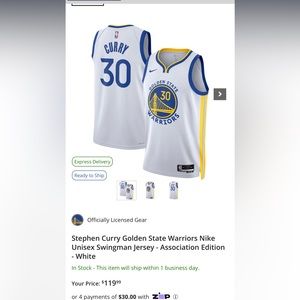 Stephen Curry Nike Dri Fit Swingman jersey